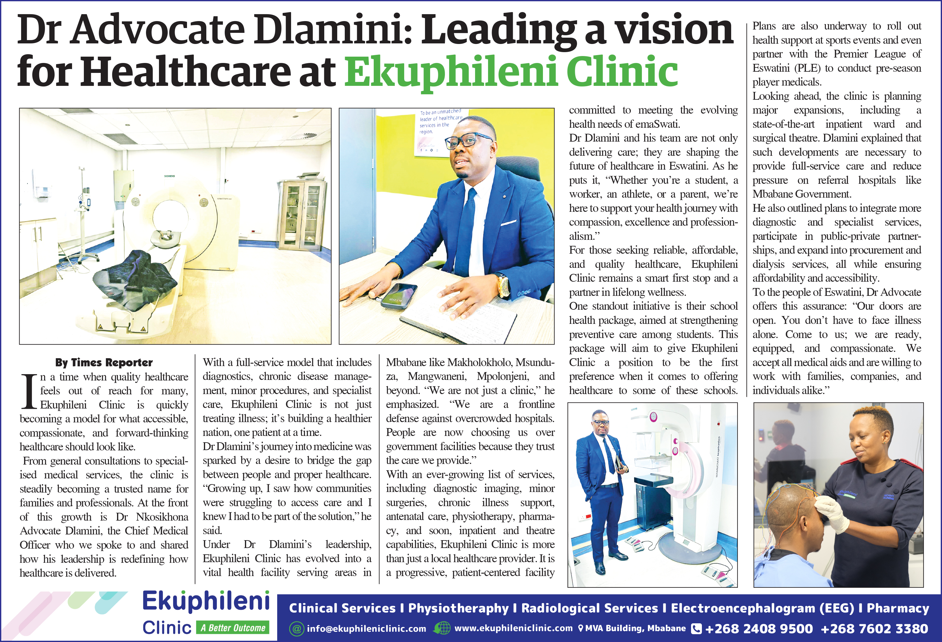 Dr. Advocate Dlamini: Leading a vision for Healthcare at Ekuphileni Clinic